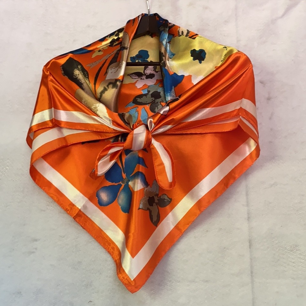 SALE 2/$27 3/$37 4/$45 Bold Multi Color Boho Floral Orange, Yellow & Blue Scarf